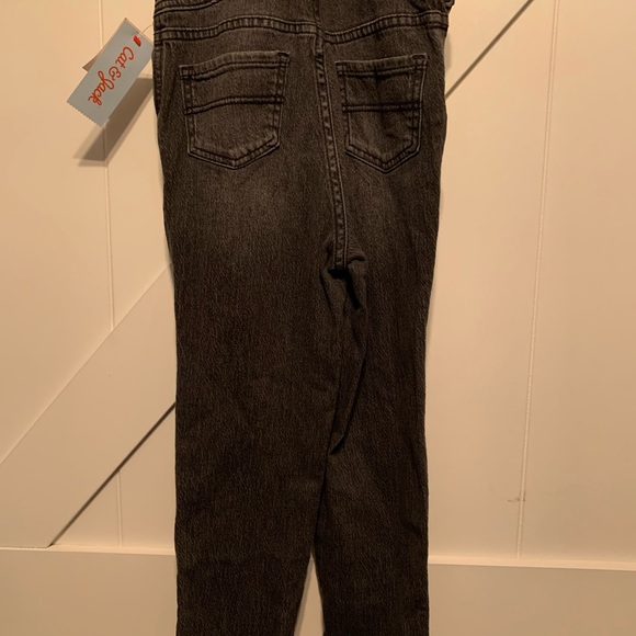 NWT Cat & Jack Black Denim Overalls Kids Size Small 6/6X - Picture 9 of 10